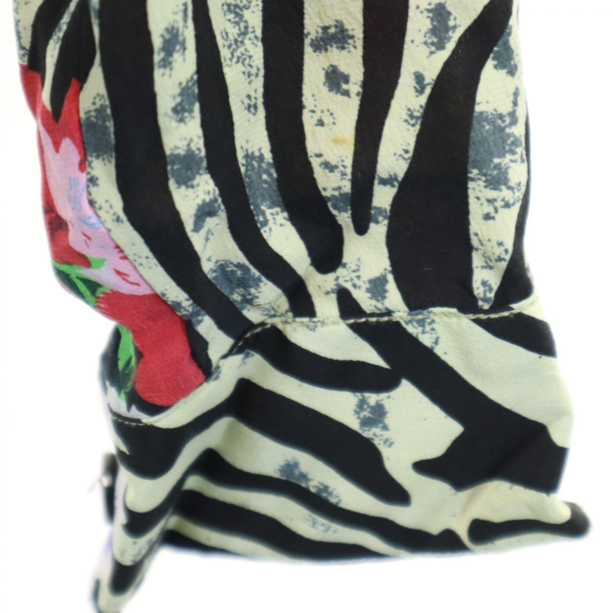 TRISTAR オールド 総柄 長袖 シルク オープンカラーシャツ M レディース