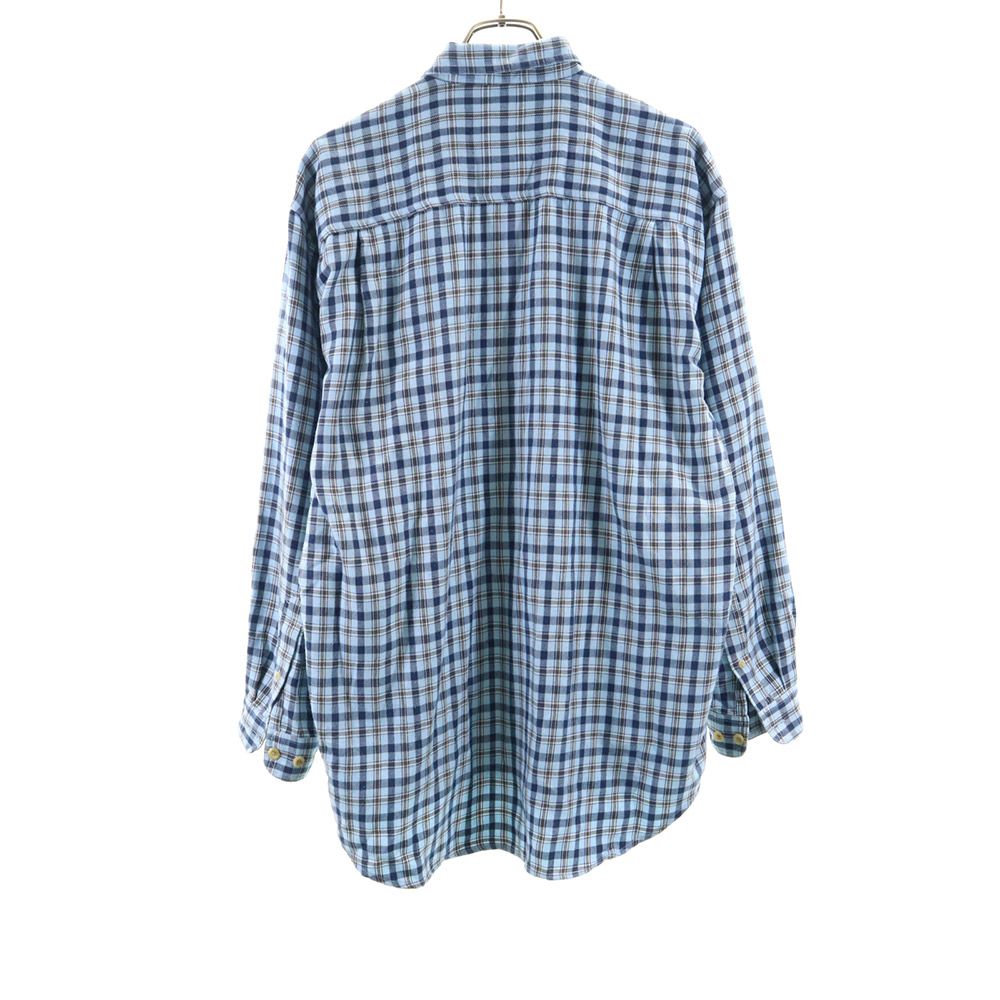 UNIQLO ユニクロ 長袖 チェックシャツ L ブルー系 メンズ