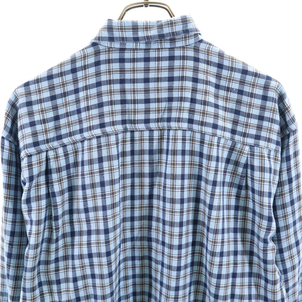UNIQLO ユニクロ 長袖 チェックシャツ L ブルー系 メンズ
