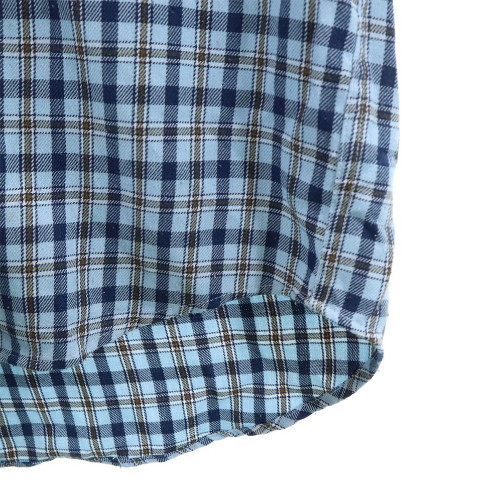 UNIQLO ユニクロ 長袖 チェックシャツ L ブルー系 メンズ