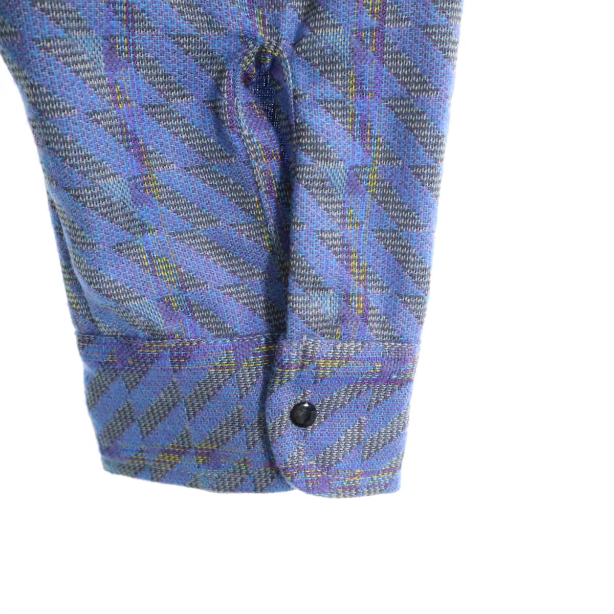 未使用 テンジカイJACK テンジカイジャック 未使用 日本製 総柄 長袖 ウールブレンド シャツジャケット ブルー系 タグ付き メンズ