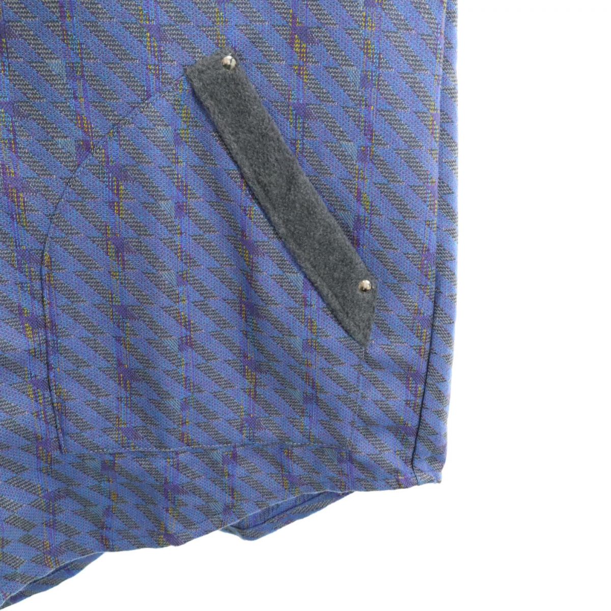 未使用 テンジカイJACK テンジカイジャック 未使用 日本製 総柄 長袖 ウールブレンド シャツジャケット ブルー系 タグ付き メンズ