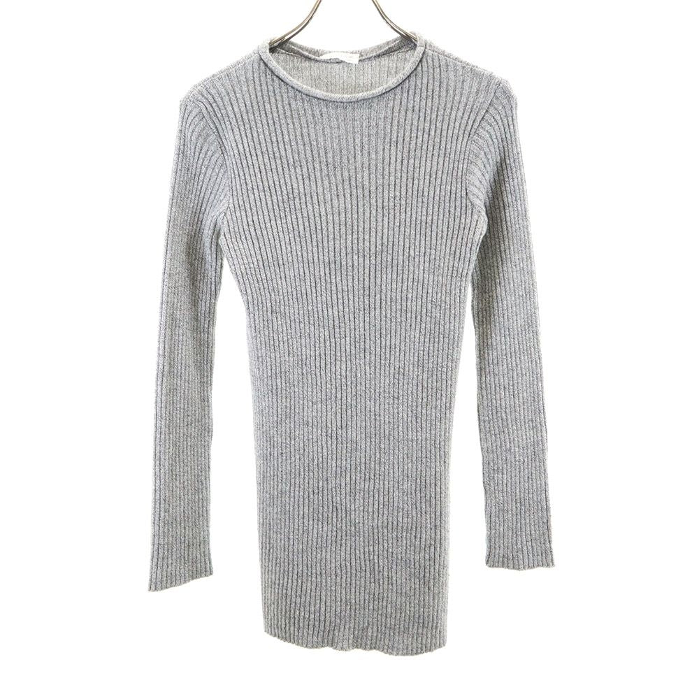 アニエスベー フランス製 長袖 リブ セーター グレー系 agnes b. レディース