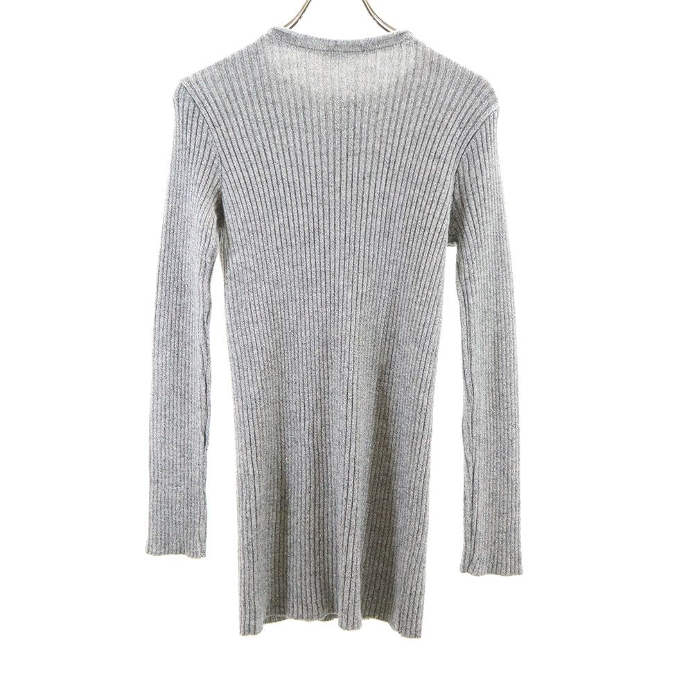 アニエスベー フランス製 長袖 リブ セーター グレー系 agnes b. レディース
