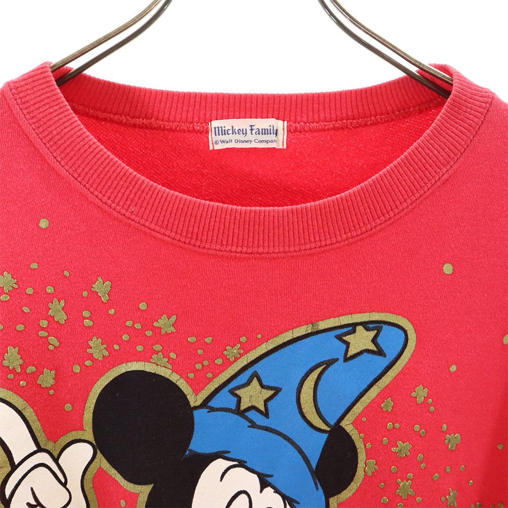 Mickey Family ミッキーファミリー 90s ミッキーマウス プリント 長袖 トレーナー レッド スウェット オールド ヴィンテージ メンズ