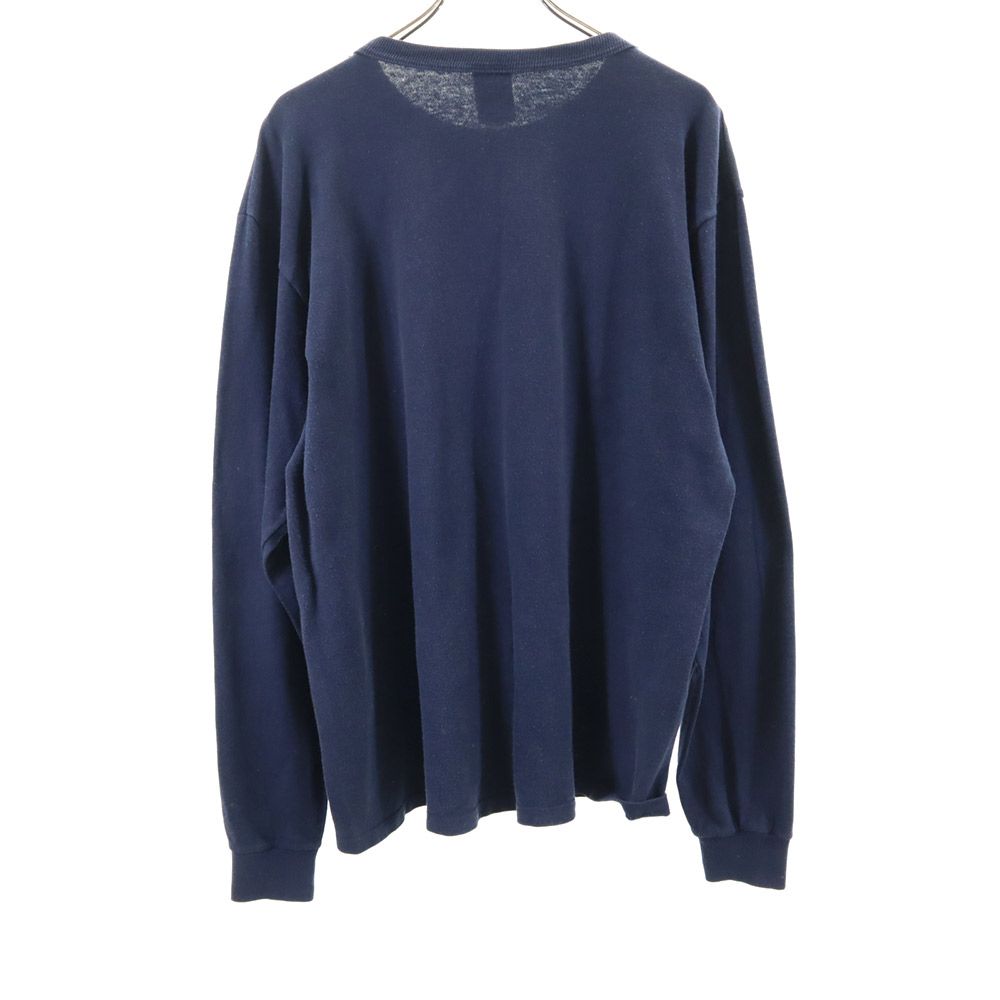 Champion チャンピオン 90s 後期 USA製 プリント 長袖 Tシャツ L ネイビー ロンT オールド ヴィンテージ メンズ