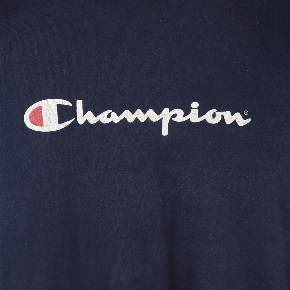 Champion チャンピオン 90s 後期 USA製 プリント 長袖 Tシャツ L ネイビー ロンT オールド ヴィンテージ メンズ