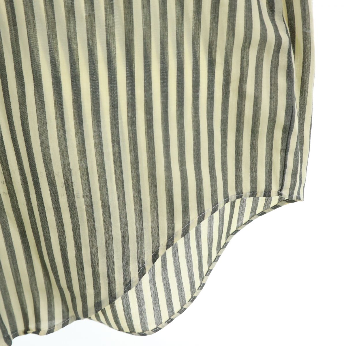 ARROW アロー 70s ストライプ柄 長袖 シャツ グレー×アイボリー オールド ヴィンテージ メンズ