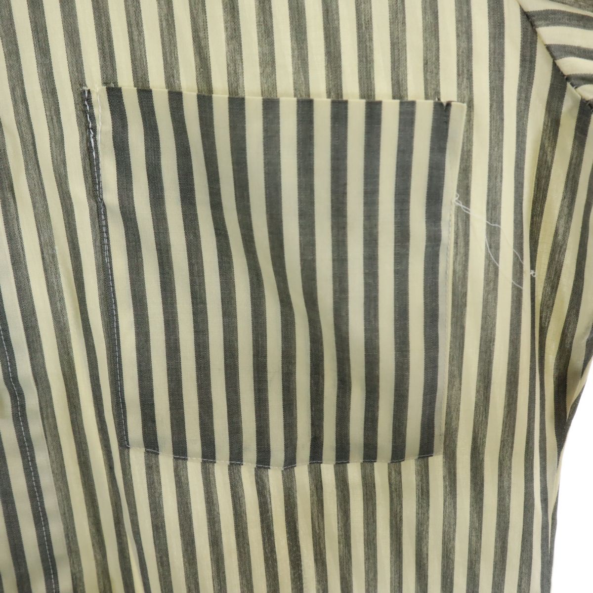 ARROW アロー 70s ストライプ柄 長袖 シャツ グレー×アイボリー オールド ヴィンテージ メンズ