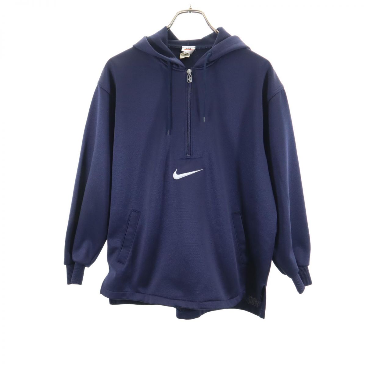 NIKE ナイキ 90s 白タグ 日本製 ジャージ ハーフジップ パーカー M ネイビー プルオーバー オールド ヴィンテージ メンズ