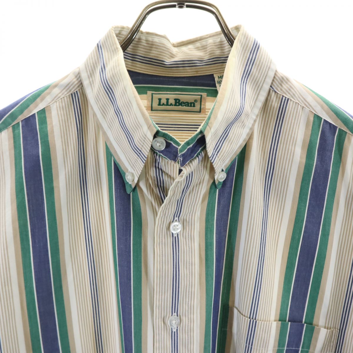 エルエルビーン 70s 80s ストライプ柄 長袖 ボタンダウンシャツ M L.L.Bean オールド ヴィンテージ メンズ