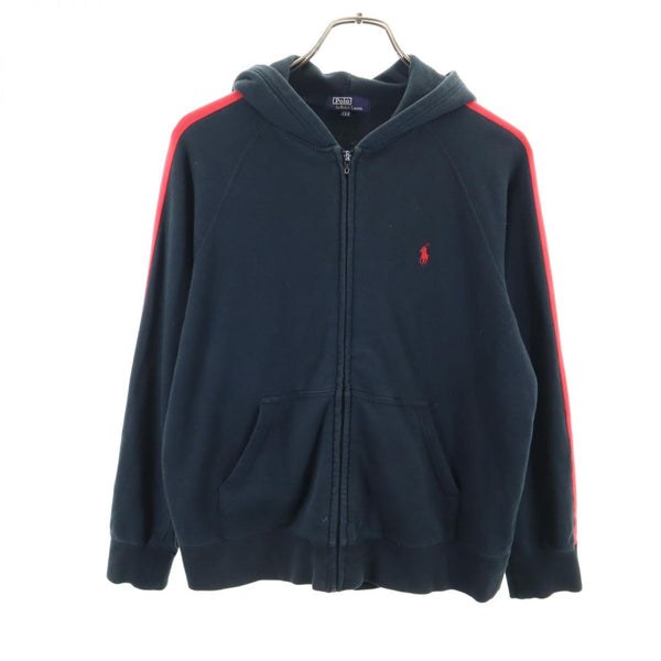 ポロバイラルフローレン 長袖 ジップパーカー 150 黒 Polo by Ralph Lauren スウェット キッズ