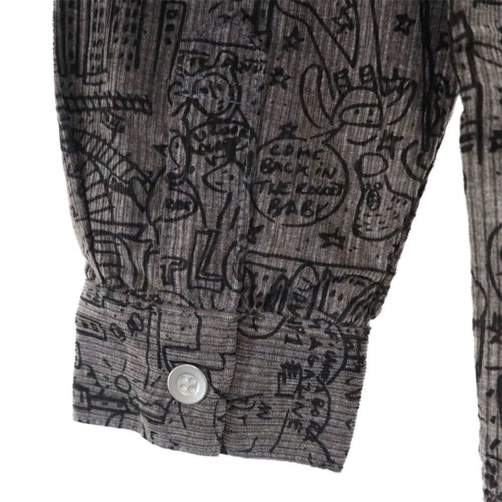 未使用 JC de CASTELBAJAC カステルバジャック 総柄 長袖 コーデュロイシャツ 110 グレー系 タグ付き キッズ