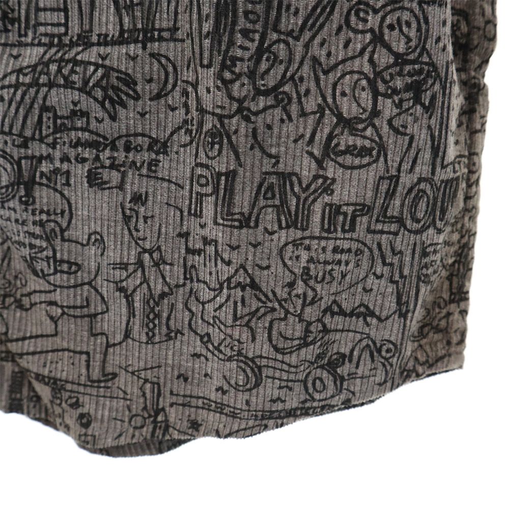 未使用 JC de CASTELBAJAC カステルバジャック 総柄 長袖 コーデュロイシャツ 110 グレー系 タグ付き キッズ