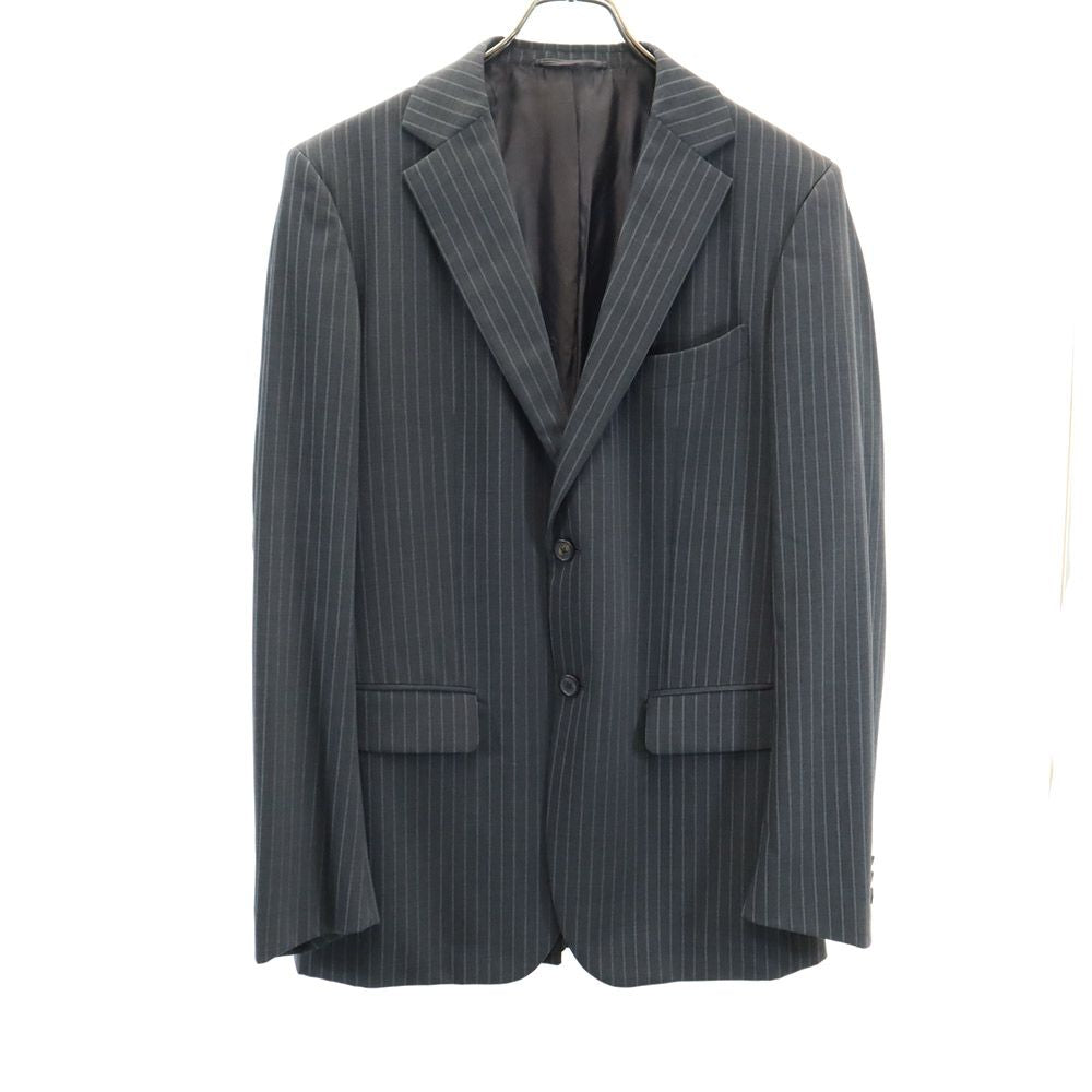 JIL SANDER ジルサンダー テーラーメイド ストライプ スーツ 上下 セットアップ 48 グレー系 ボタンフライ メンズ