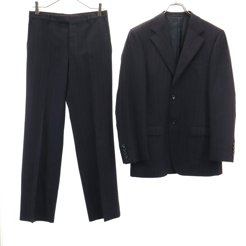GUCCI グッチ イタリア製 ウール スーツ 上下 セットアップ 44R ブラック系 メンズ