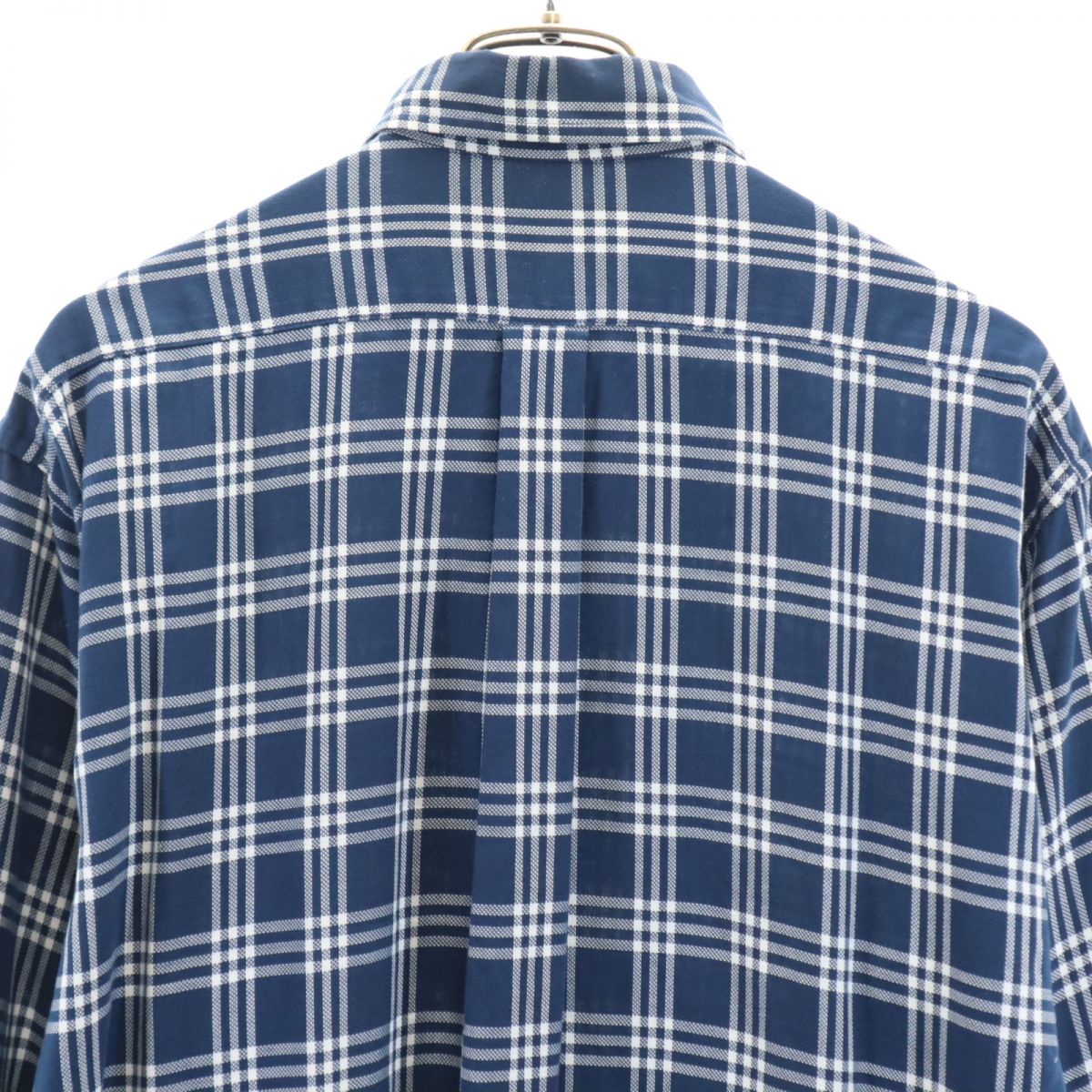 CHAPS RALPH LAUREN チャップスラルフローレン チェック 長袖 ボタンダウンシャツ M ネイビー系 メンズ