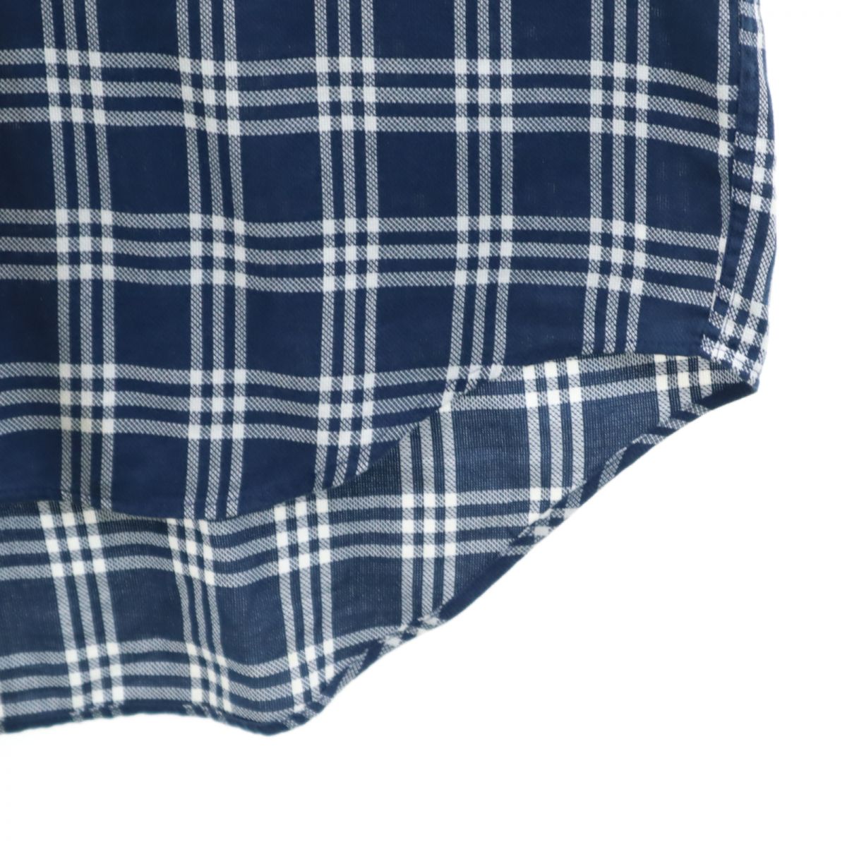 CHAPS RALPH LAUREN チャップスラルフローレン チェック 長袖 ボタンダウンシャツ M ネイビー系 メンズ