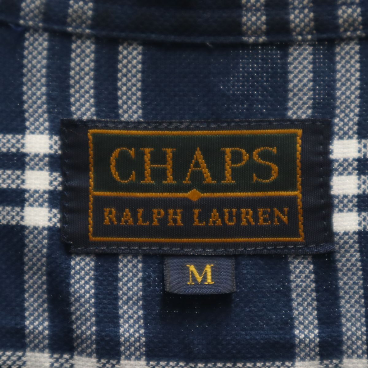 CHAPS RALPH LAUREN チャップスラルフローレン チェック 長袖 ボタンダウンシャツ M ネイビー系 メンズ