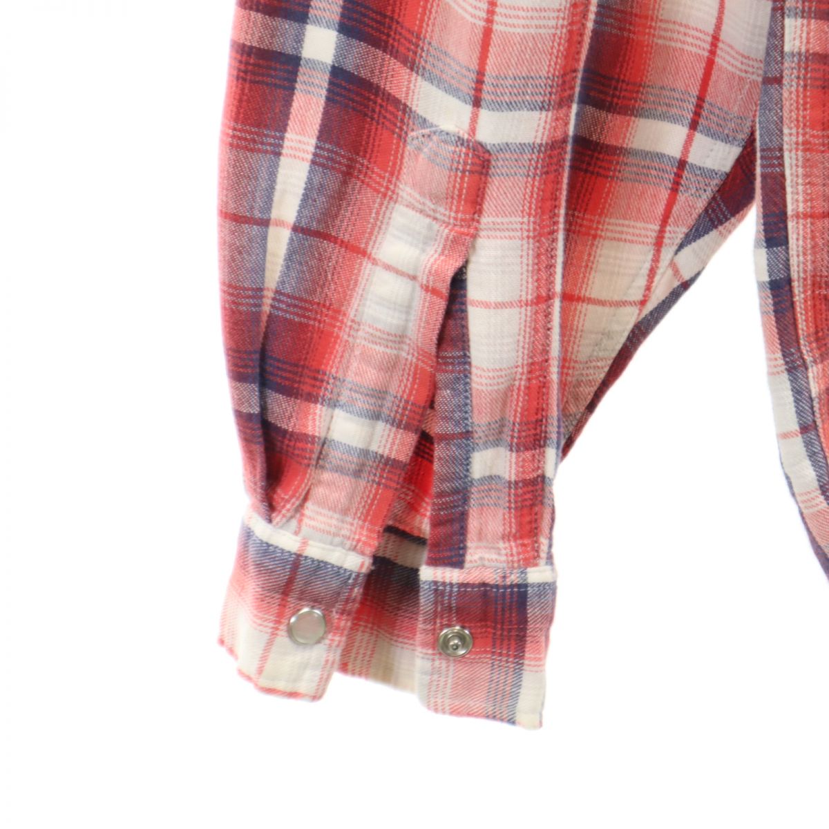 Levi's リーバイス 90s オールド チェック柄 長袖 ウエスタンシャツ S 赤系 メンズ