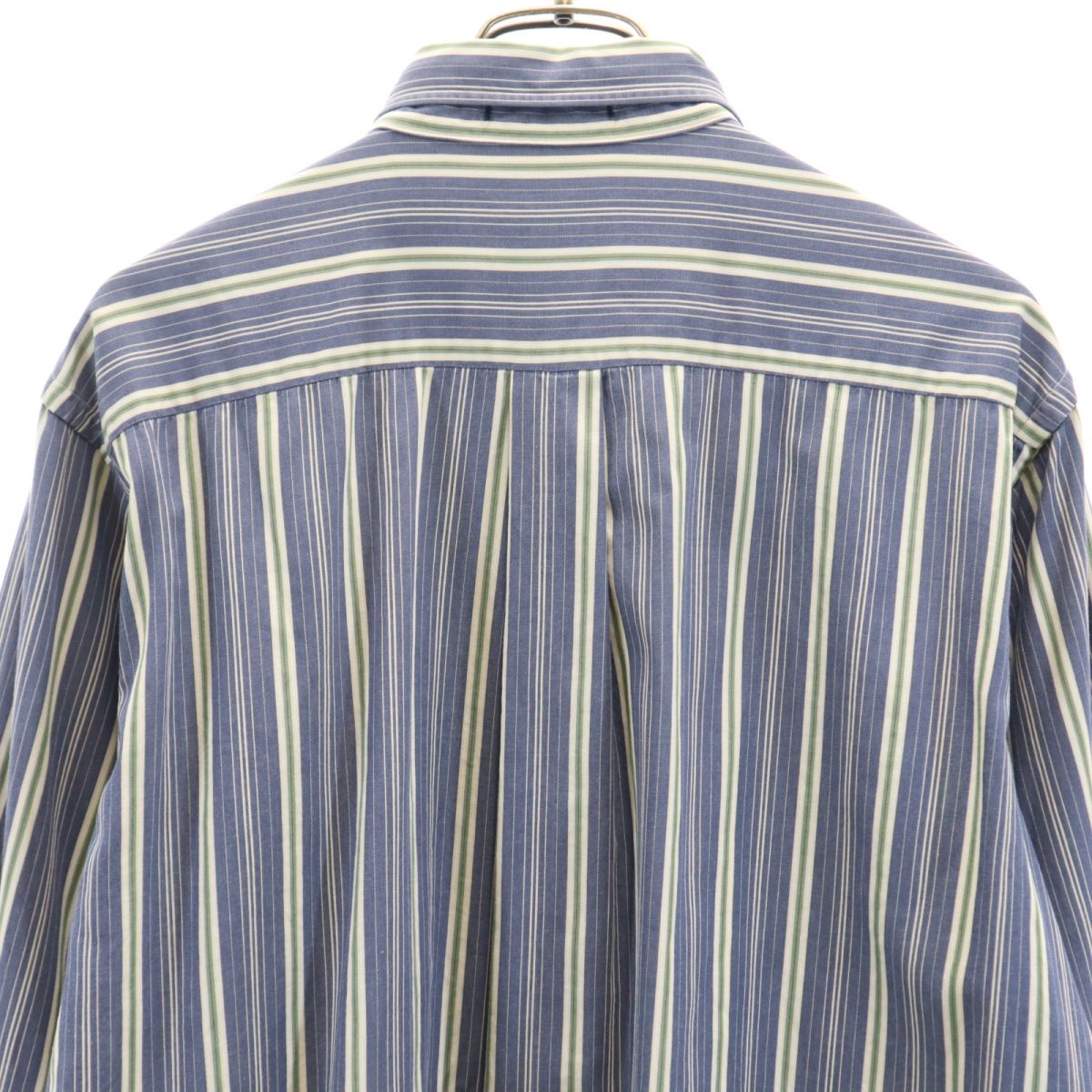 Hathaway ハサウェイ 90s USA製 オールド ストライプ柄 長袖 ボタンダウンシャツ 1632/33 ブルー系 メンズ