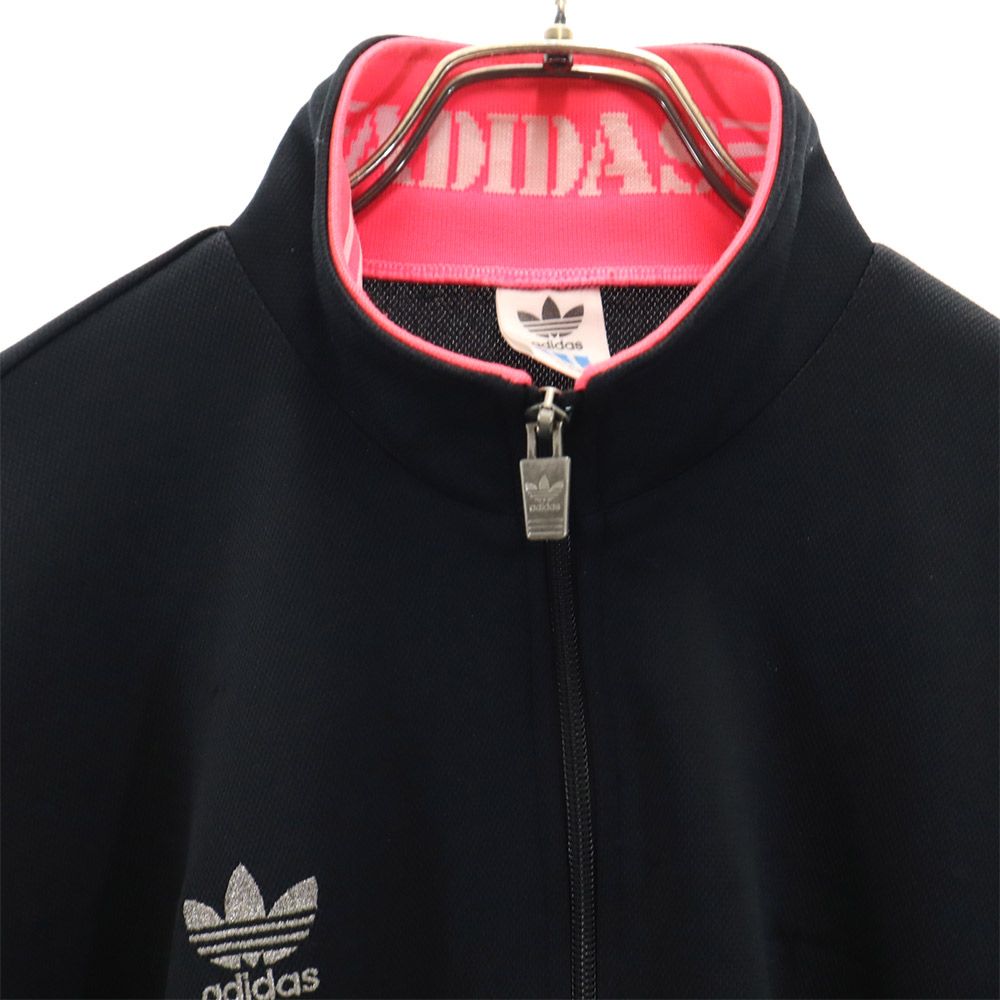 アディダス 80s トレフォイルロゴ デサント製 ヴィンテージ トレーニング 長袖 トラックジャケット L ブラック系 adidas メンズ