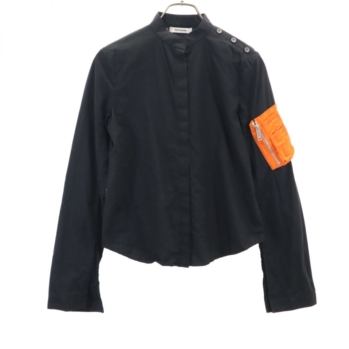 CHRISTIAN DADA クリスチャンダダ 長袖 ノーカラーシャツ 34 ブラック系 レディース
