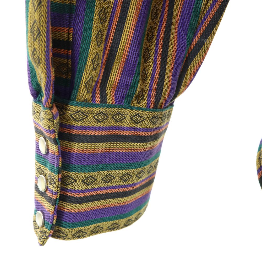 ロックマウント ランチウェア 70s ヴィンテージ ストライプ 長袖 ウエスタンシャツ メンズ