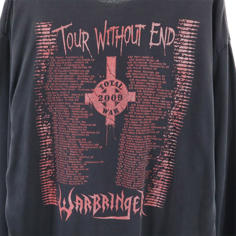 プリント 長袖 Tシャツ ブラック系 ロンT メンズ