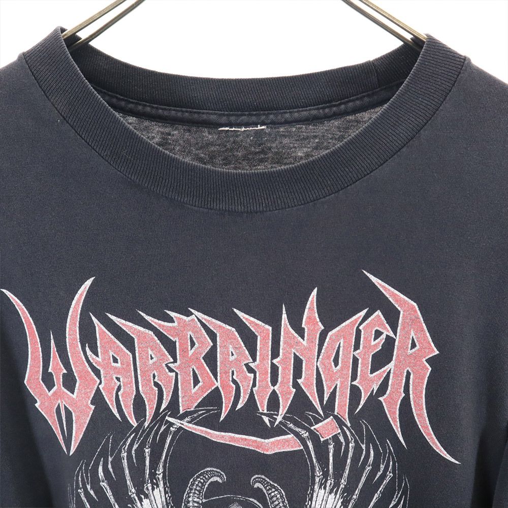 プリント 長袖 Tシャツ ブラック系 ロンT メンズ