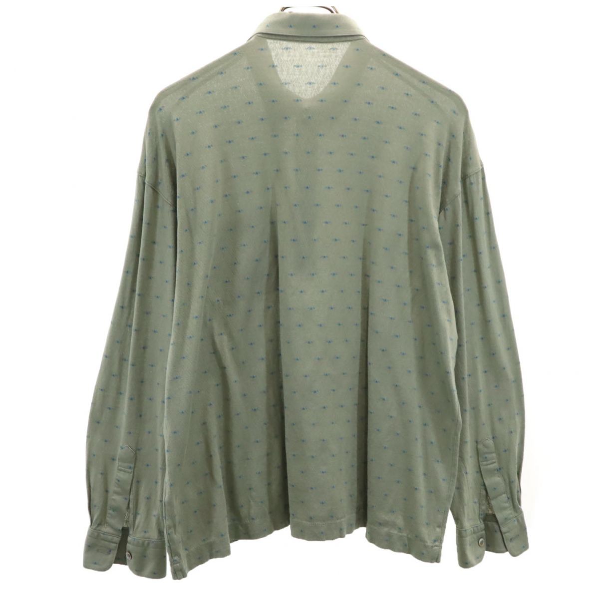 YVES SAINT LAURENT イヴサンローラン 90s オールド 長袖 ポロシャツ L カーキ メンズ