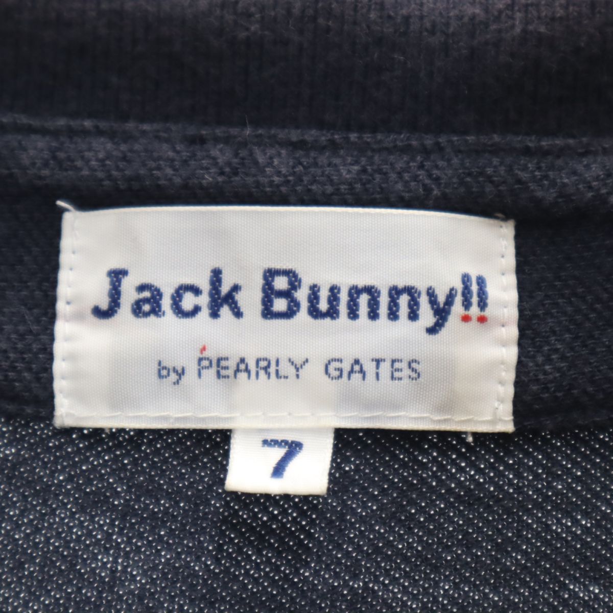 Jack Bunny!! ジャックバーニー ゴルフ 長袖 鹿の子 ポロシャツ 7 ネイビー系 PEARLY GATES メンズ