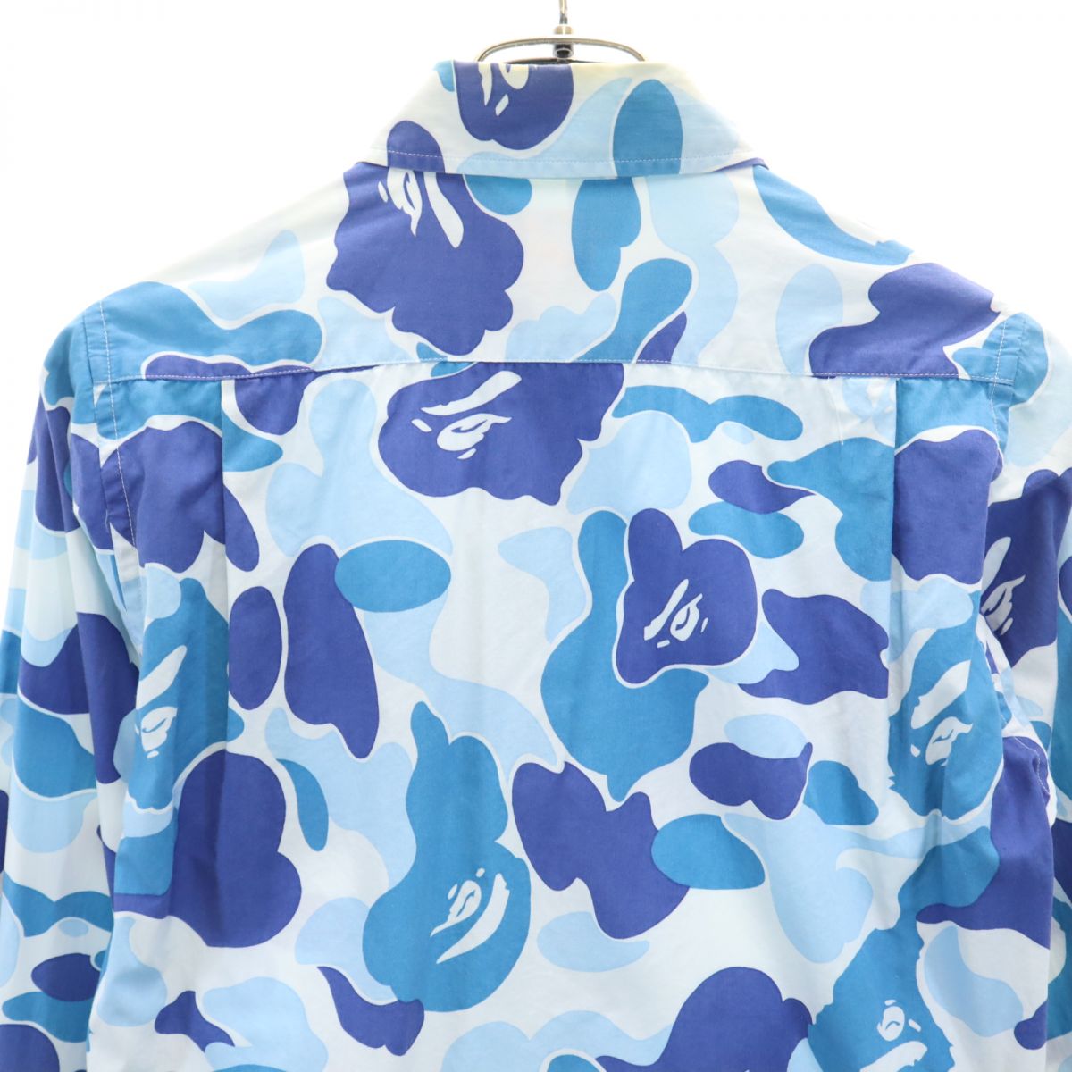 A BATHING APE アベイシングエイプ 総柄 長袖 シャツ XS ブルー系 メンズ