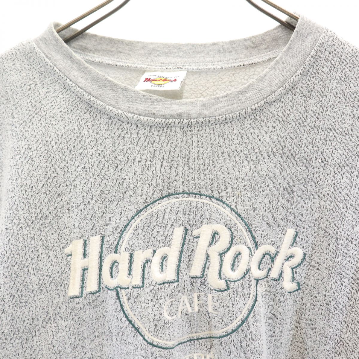 ハードロックカフェ カナダ製 長袖 トレーナー XL グレー系 HARD ROCK CAFE 裏起毛 スウェット メンズ