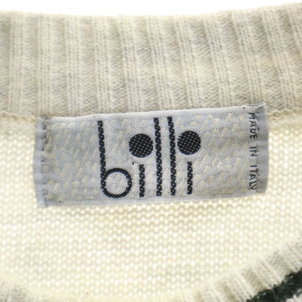 Billi 90s オールド イタリア製 長袖 ウールブレンド セーター 48 ホワイト系 ニット メンズ