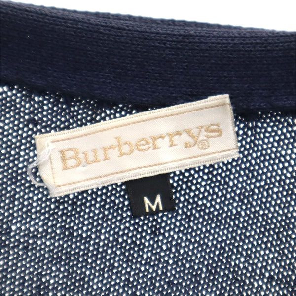 バーバリーズ 90s オールド 長袖 カーディガン M ネイビー Burberrys ニット レディース