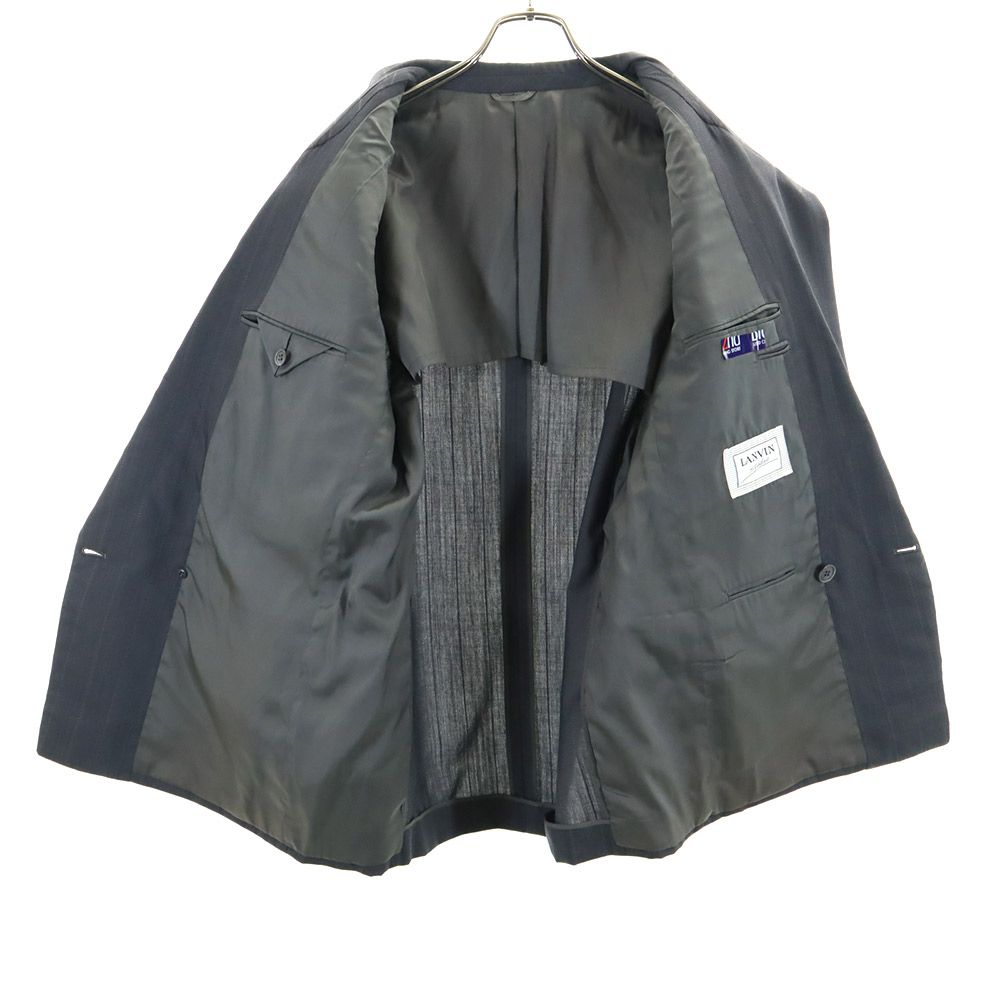LANVIN ランバン ウール ストライプ柄 ダブル スーツ 上下 セットアップ M48-35/M48-35-85 グレー Studio メンズ