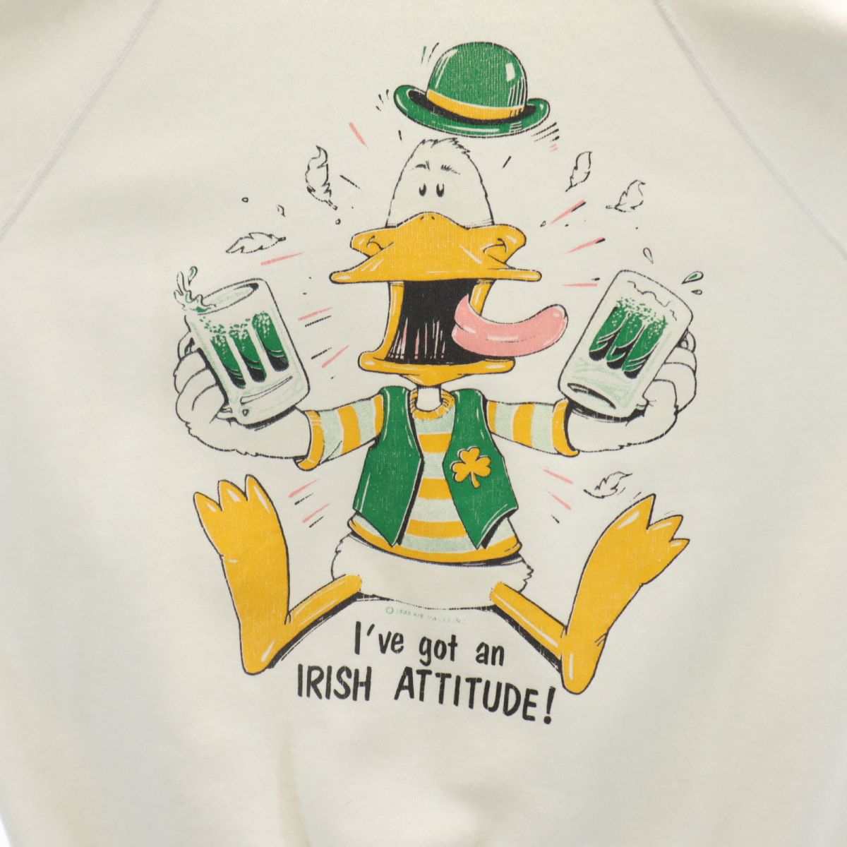 Hanes ヘインズ 80s USA製 ヴィンテージ 長袖 トレーナー L ホワイト系 スウェット 裏起毛 メンズ