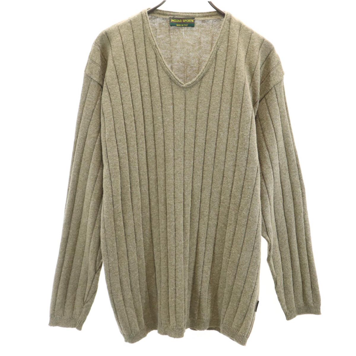 JAGUAR SPORTS ジャガースポーツ 90s イタリア製 オールド 長袖 Vネック セーター グリーン系 ニット メンズ