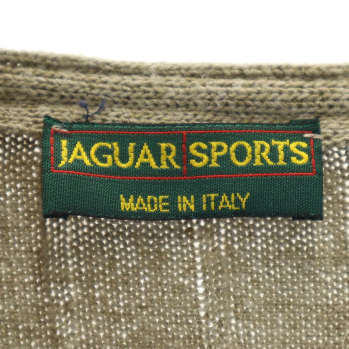 JAGUAR SPORTS ジャガースポーツ 90s イタリア製 オールド 長袖 Vネック セーター グリーン系 ニット メンズ