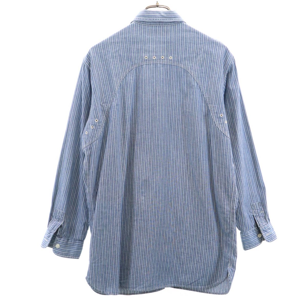 ポロバイラルフローレン ストライプ柄 長袖 シャツ M ネイビー系 Polo by Ralph Lauren メンズ