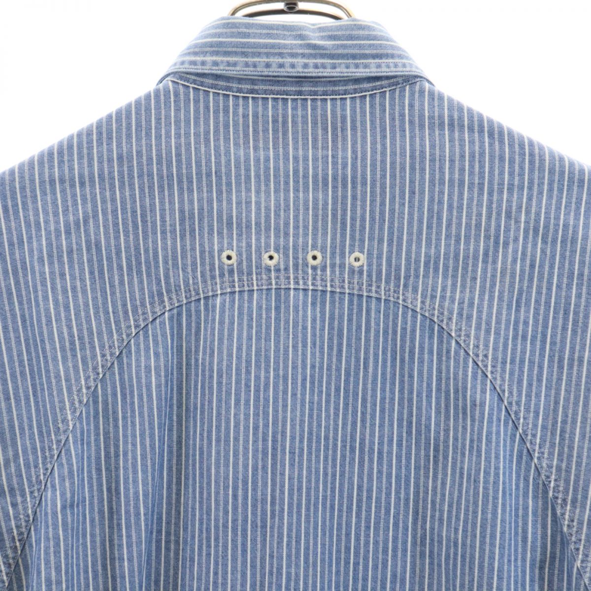 ポロバイラルフローレン ストライプ柄 長袖 シャツ M ネイビー系 Polo by Ralph Lauren メンズ