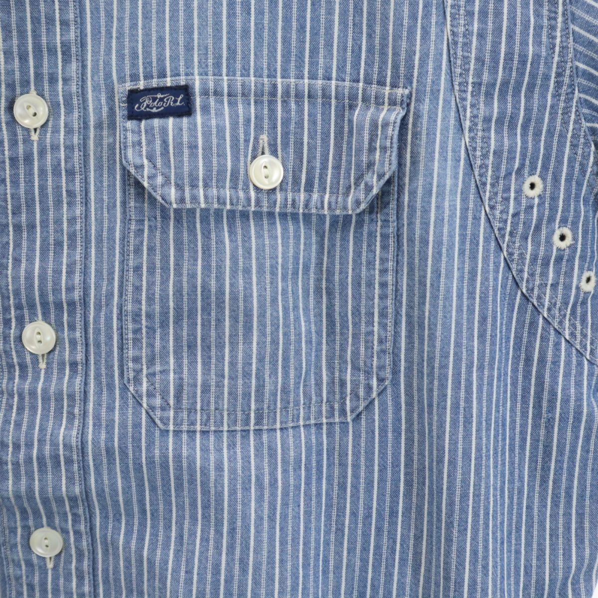 ポロバイラルフローレン ストライプ柄 長袖 シャツ M ネイビー系 Polo by Ralph Lauren メンズ