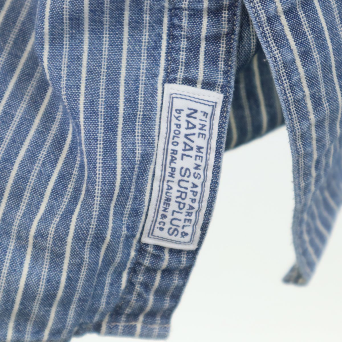 ポロバイラルフローレン ストライプ柄 長袖 シャツ M ネイビー系 Polo by Ralph Lauren メンズ