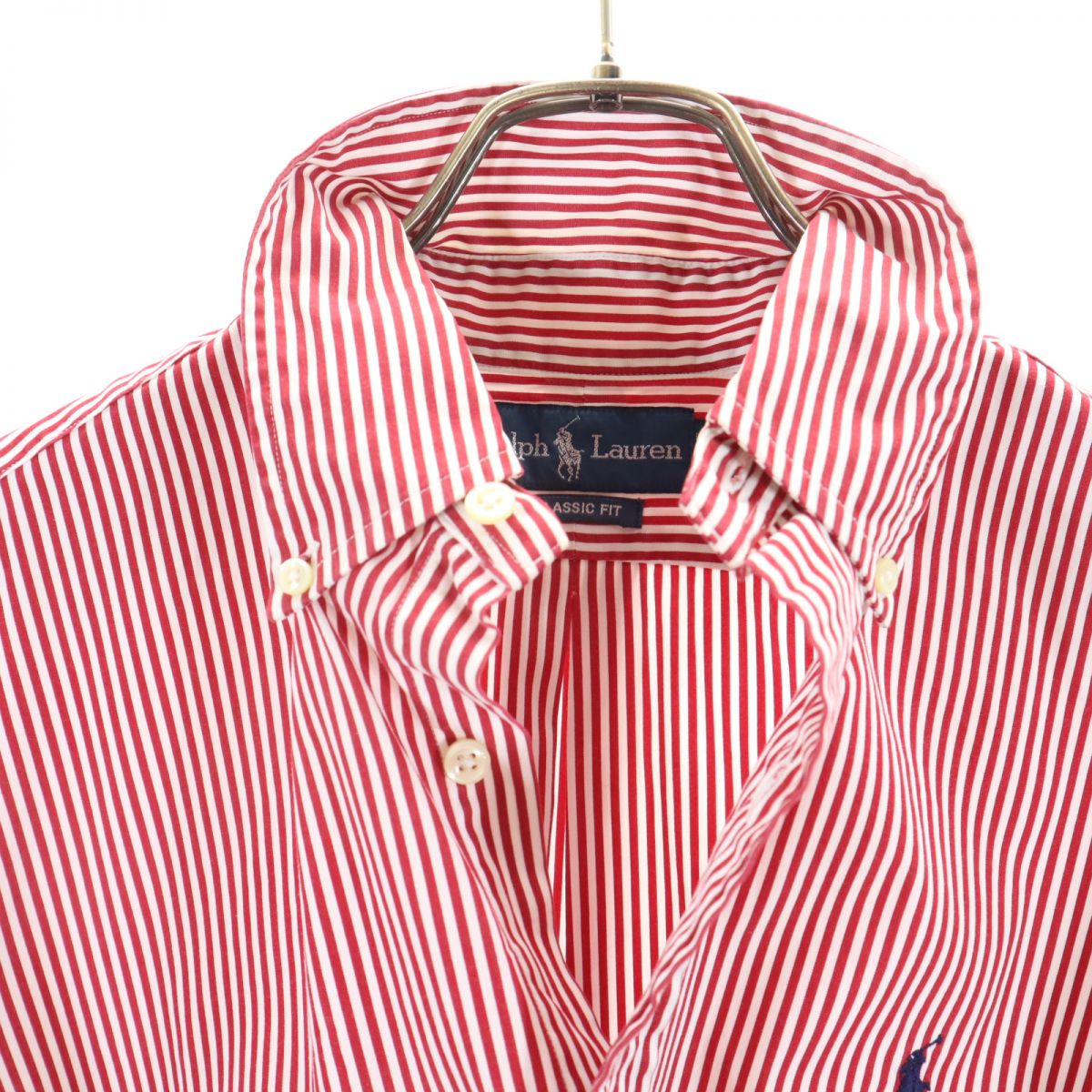 ラルフローレン オールド 長袖 ボタンダウンシャツ 15 2/1 レッド系 RALPH LAUREN メンズ