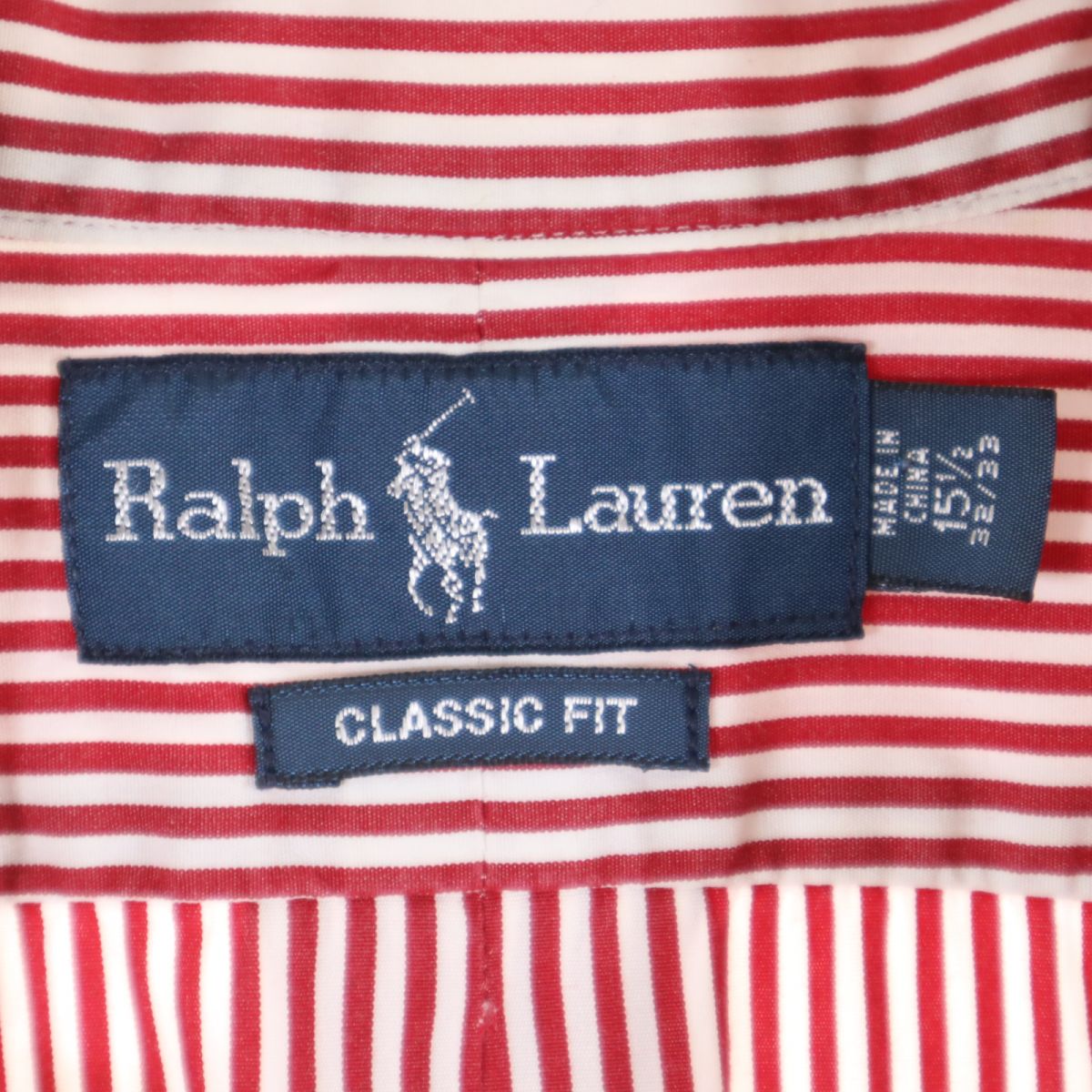 ラルフローレン オールド 長袖 ボタンダウンシャツ 15 2/1 レッド系 RALPH LAUREN メンズ