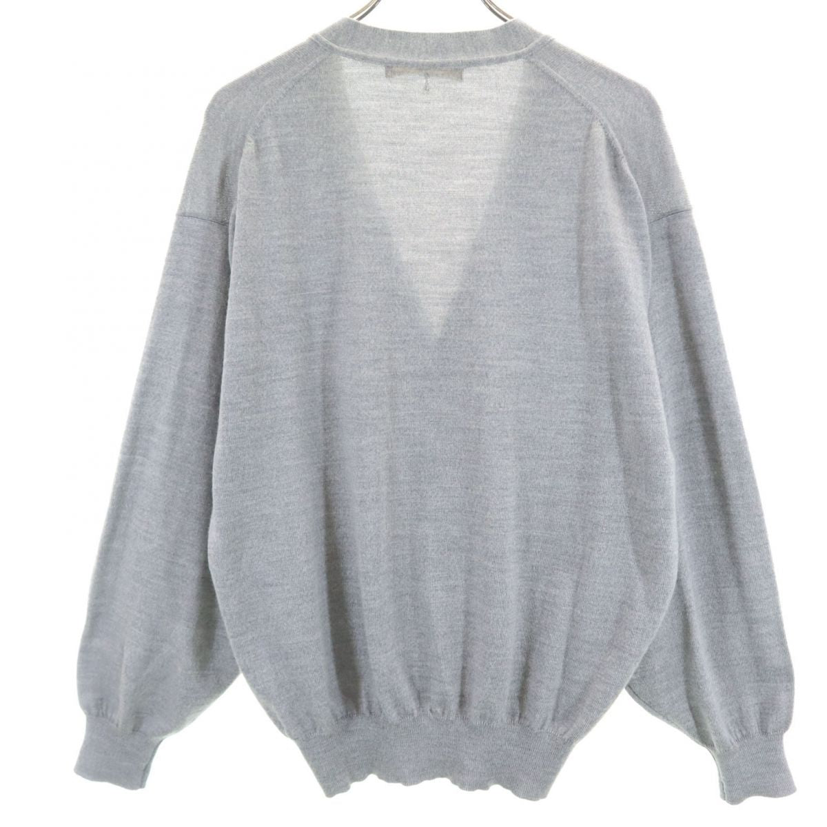 Arnold Palmer アーノルドパーマー 日本製 長袖 Vネック ウール ニット カーディガン L グレー メンズ