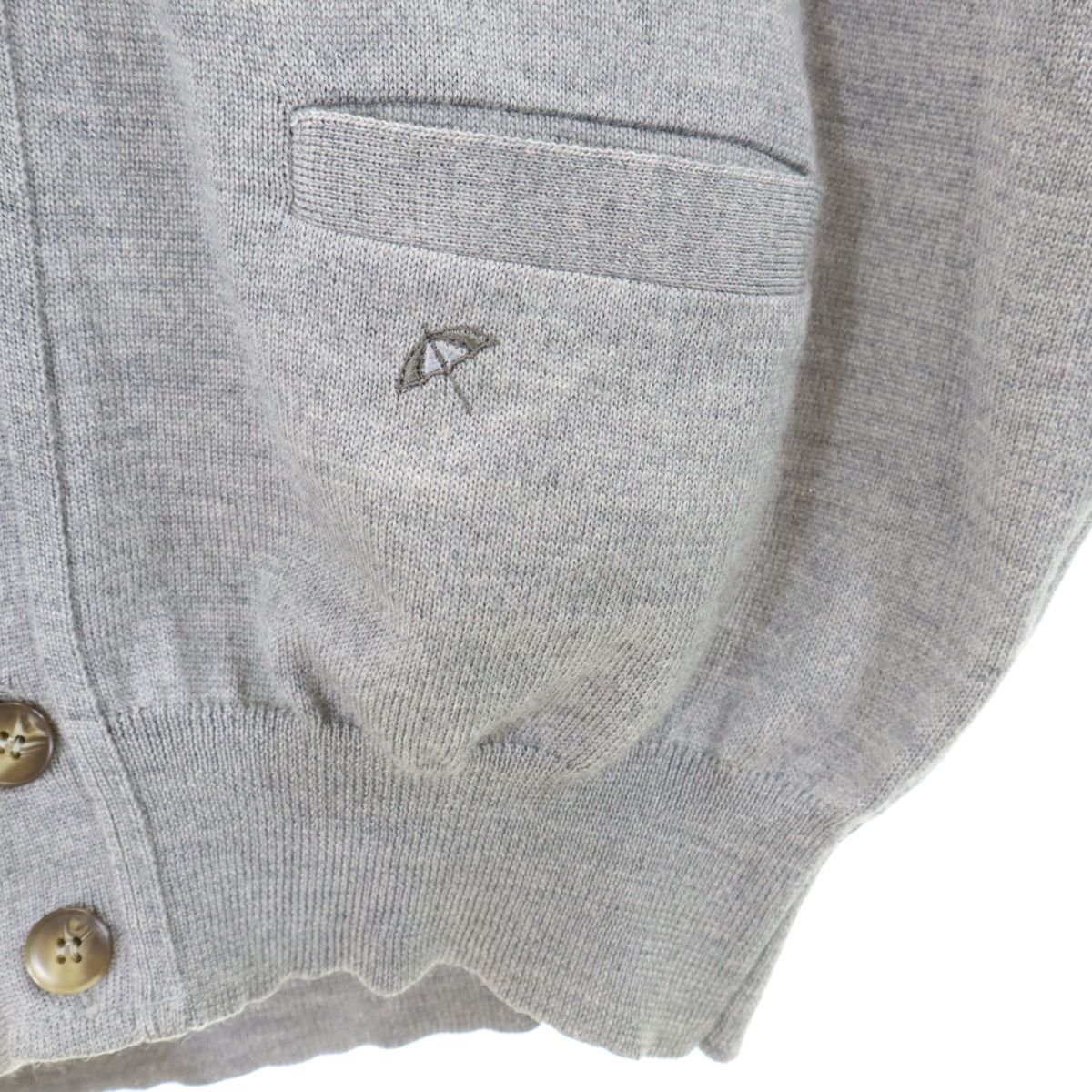 Arnold Palmer アーノルドパーマー 日本製 長袖 Vネック ウール ニット カーディガン L グレー メンズ