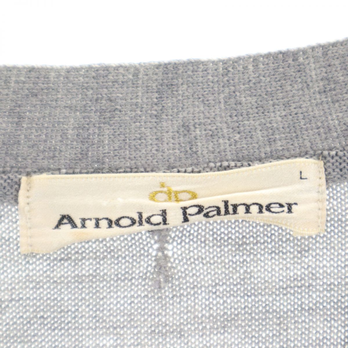 Arnold Palmer アーノルドパーマー 日本製 長袖 Vネック ウール ニット カーディガン L グレー メンズ