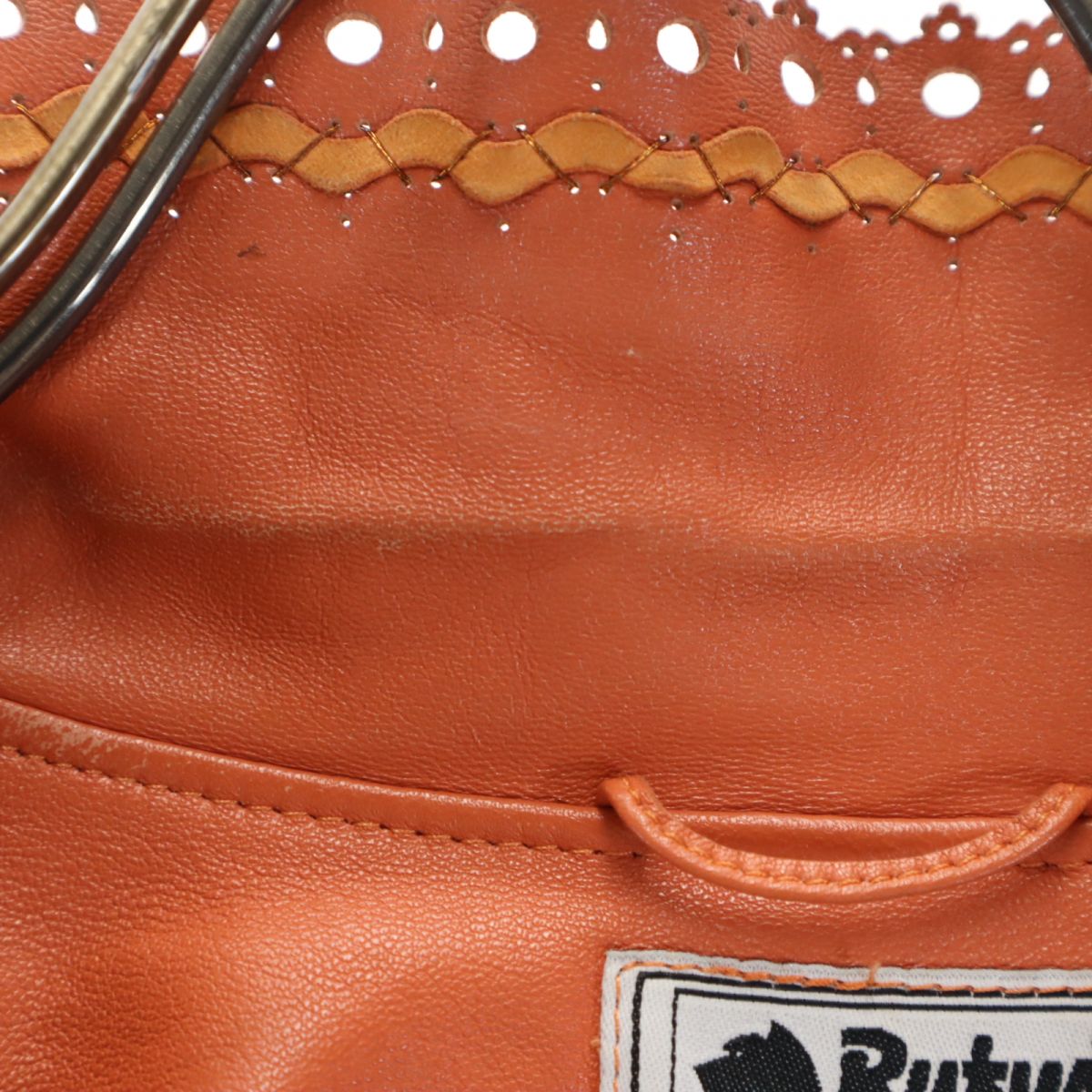 Rufus イタリア製 本革 レザー テーラードジャケット 46 オレンジ Rufus レディース